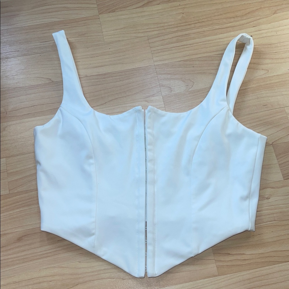 Corset Clasp white crop top